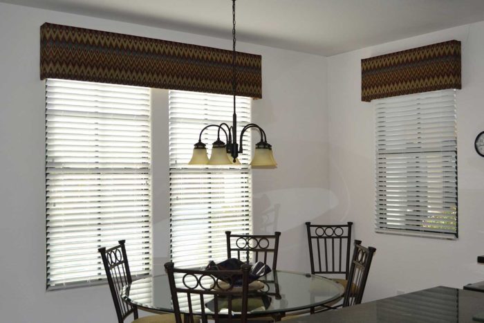 Cornice Boxes over windows in the dining room