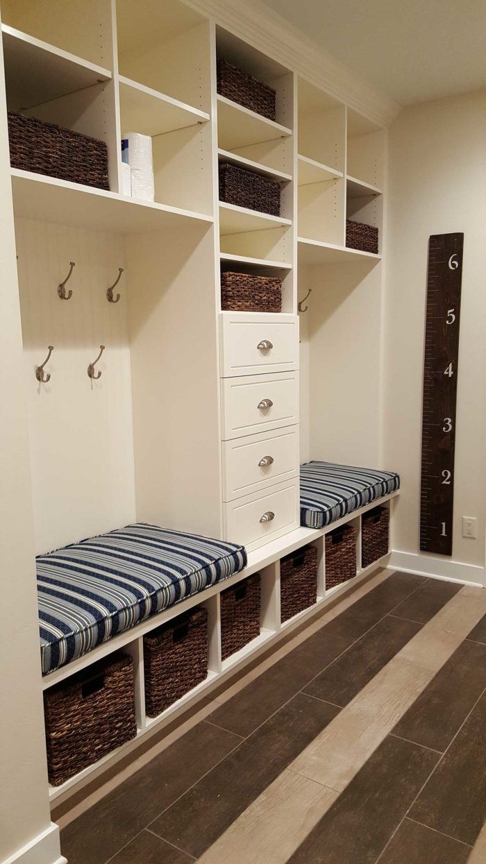 Mud room bench seating