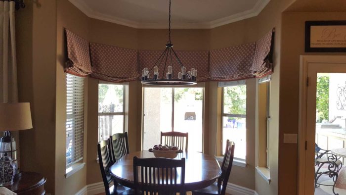 circular dining room with Relaxed Roman Valance