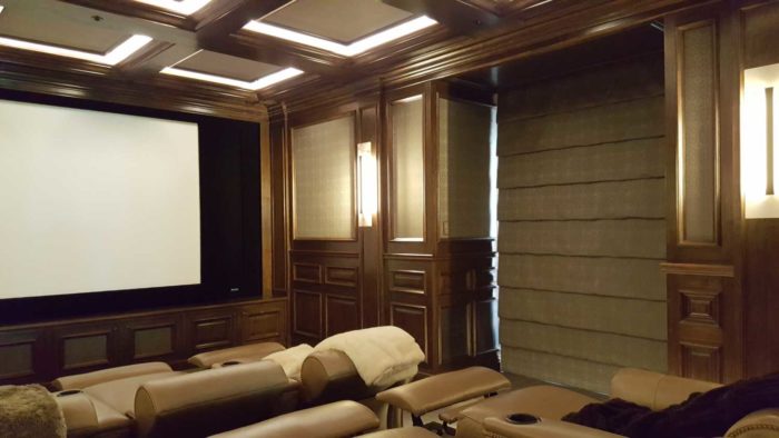 fully furnished home theater room