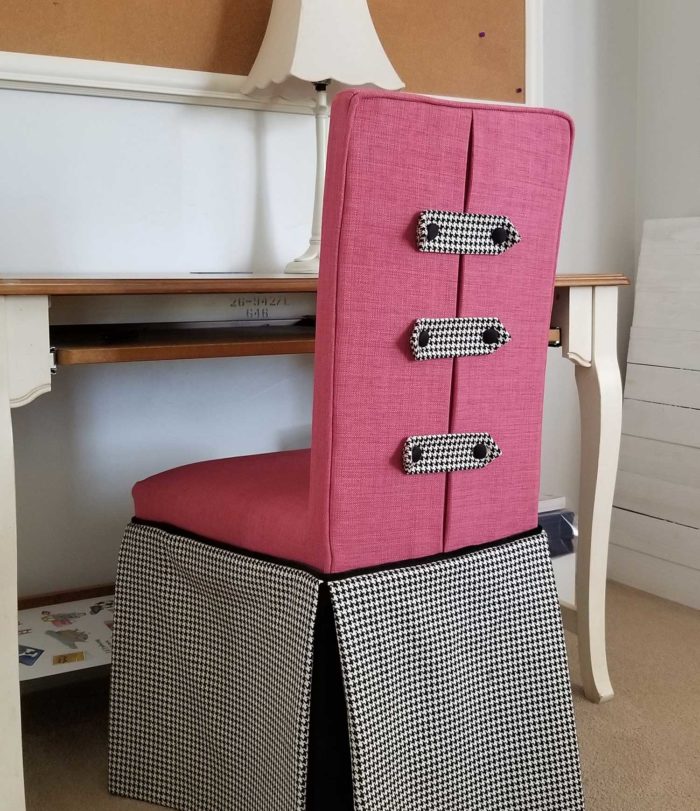 Upholstered parsons Chair in a living space