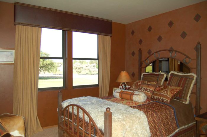 Western Cornice with Braid in bedroom