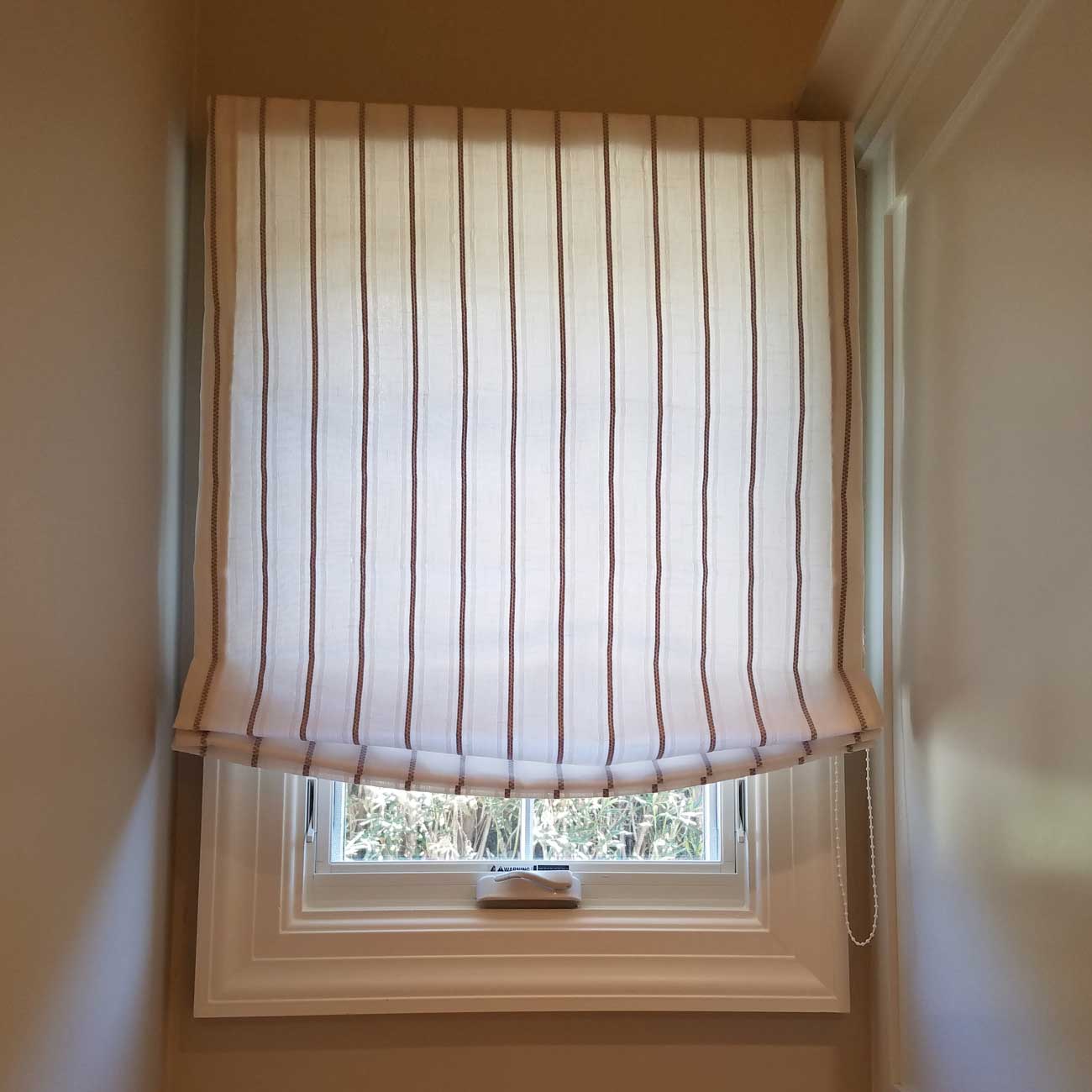 cotton white striped curtain