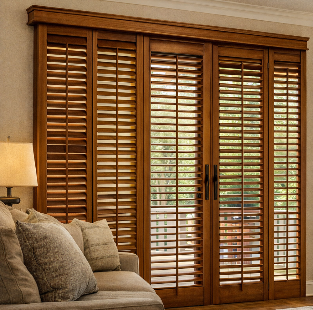 Wood Sliding Glass Door Shutters