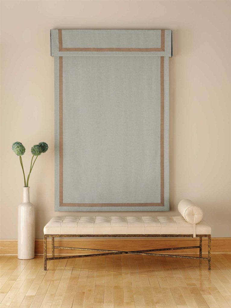 Flat Roman Shade with Accent Banding Detail