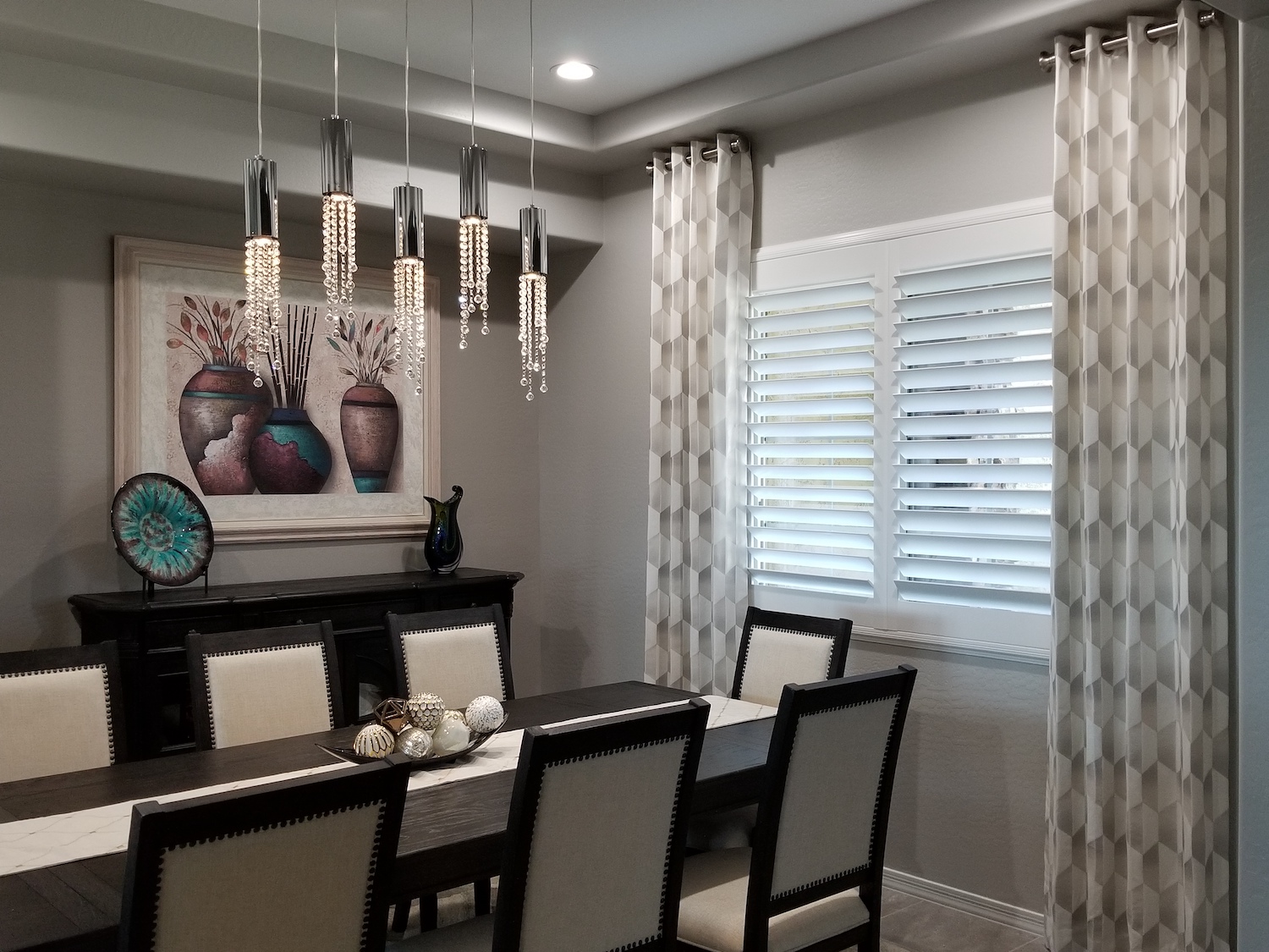 Dining Room Side Panels Over Shutters