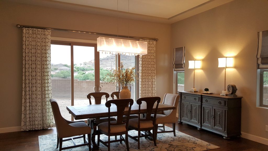 Dining Room with Roman Shades