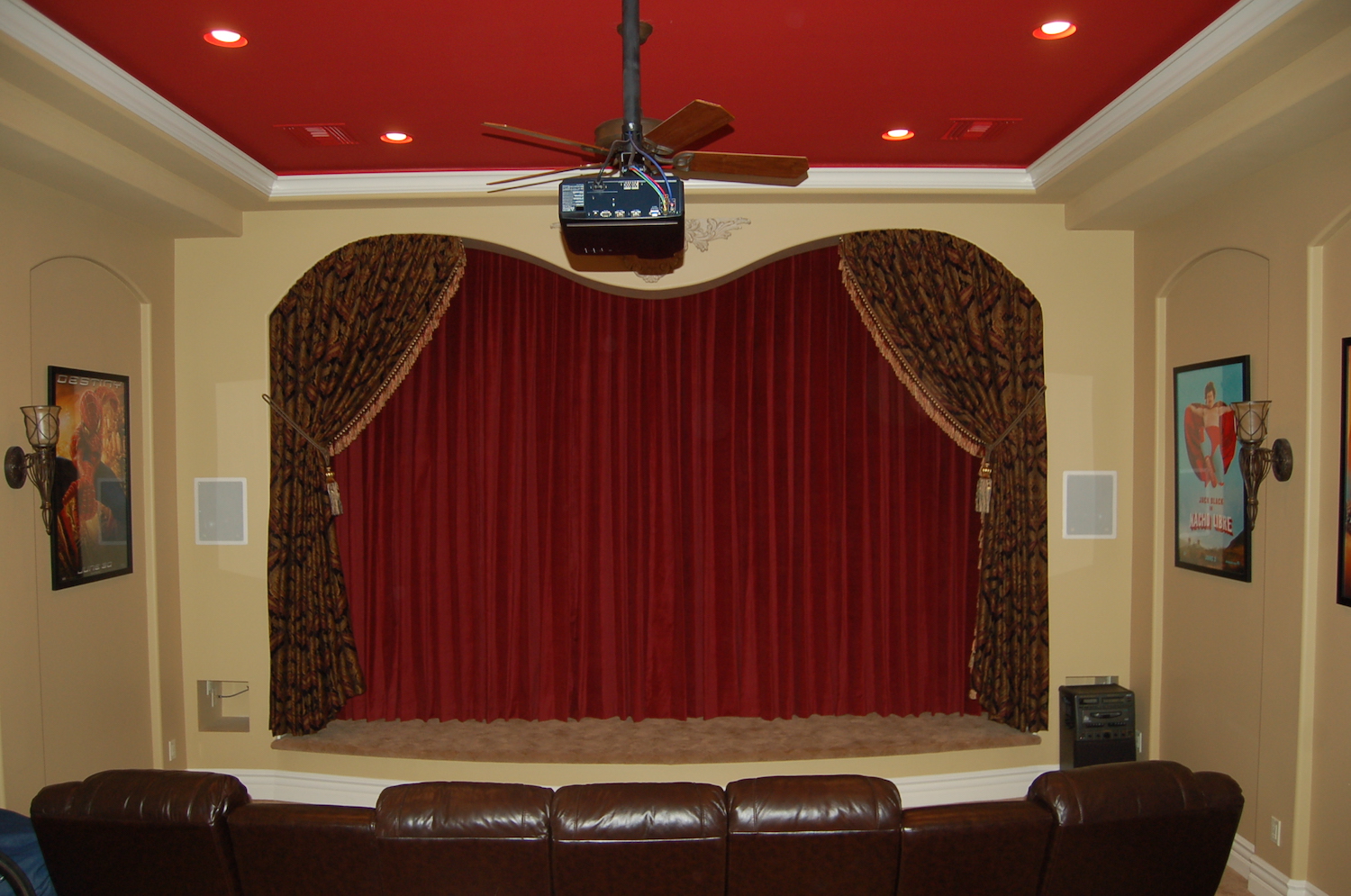 Home Theater With Closed Drapes