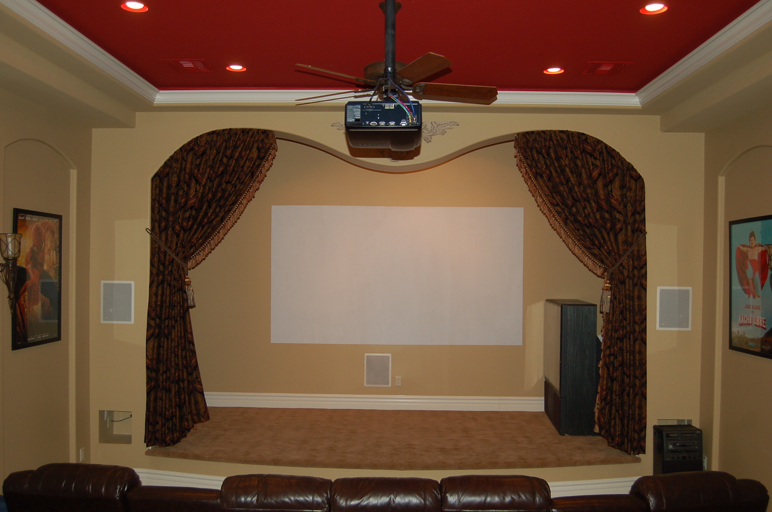 Home Theater With Closed Drapes