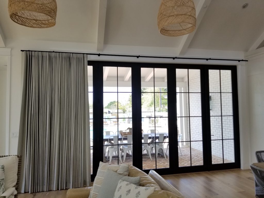 Motorized Drape on Large Sliding Glass Door