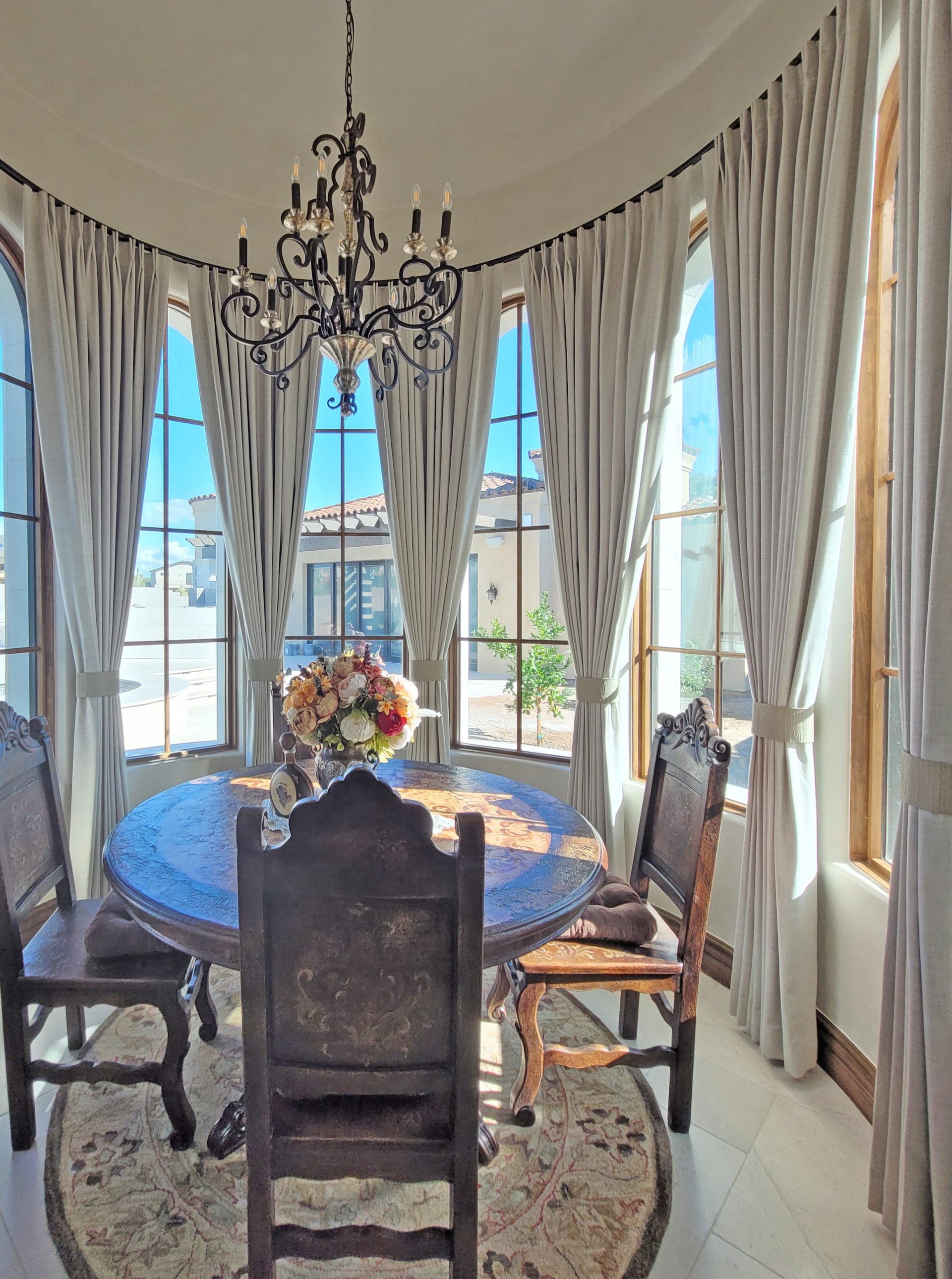 Dining Room Side Panels with tiebacks