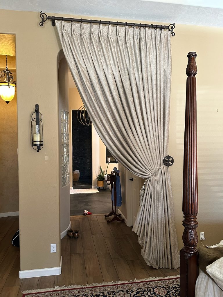Doorway Curtain tied back