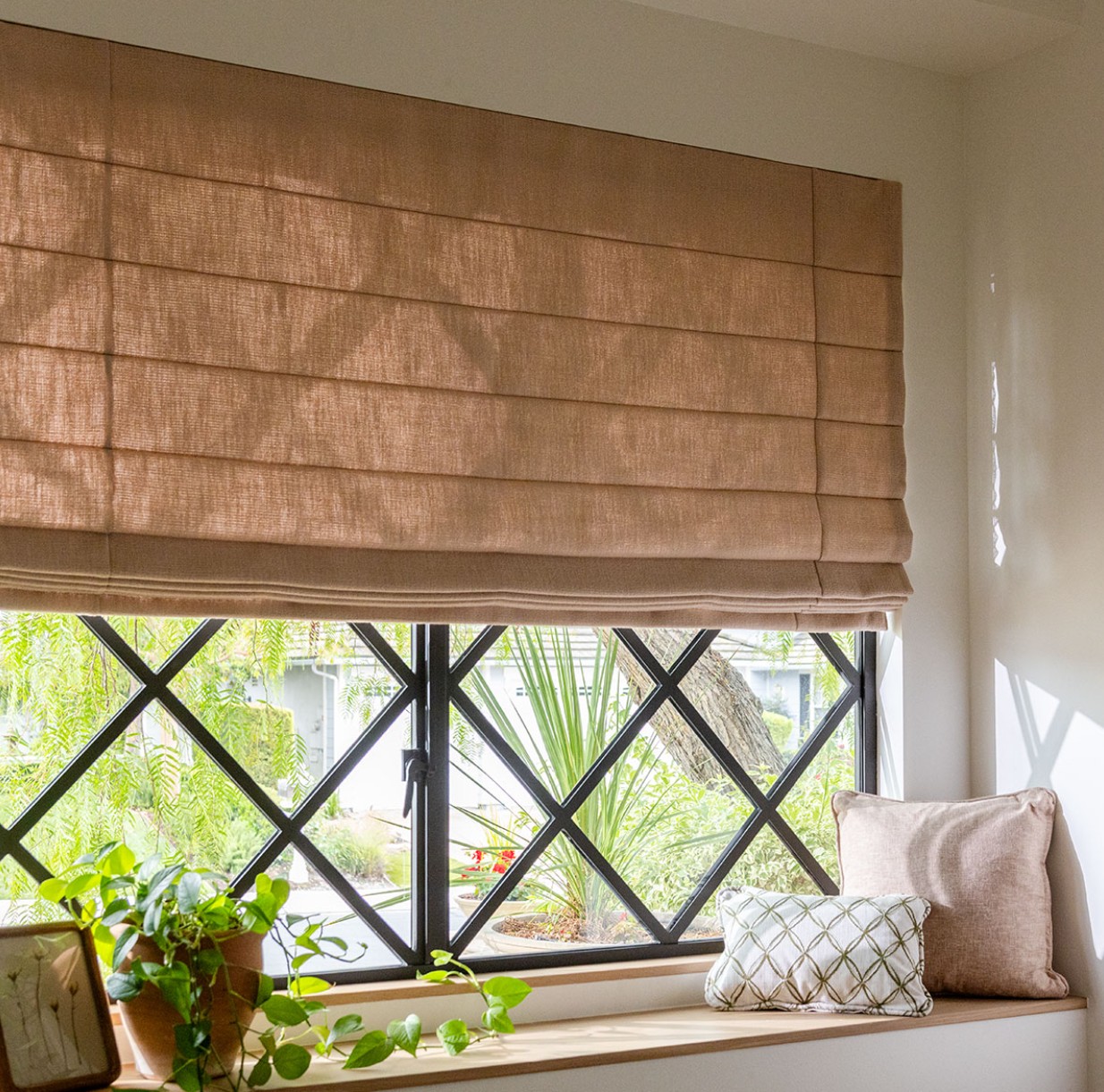 Knife Pleat Roman Shade - Inside Mount