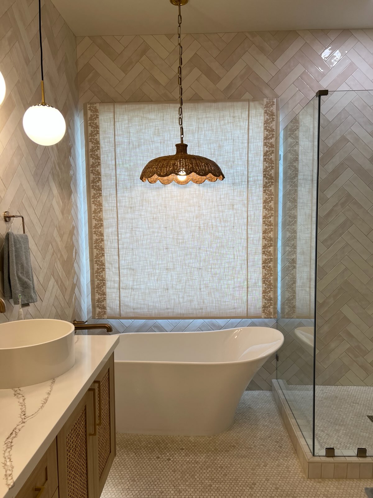 Roman Shade in Bathroom