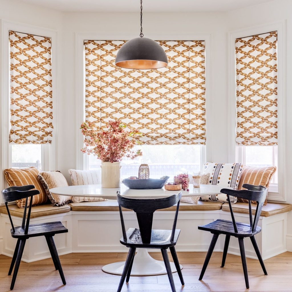 Roman Shade in Kitchen Nook