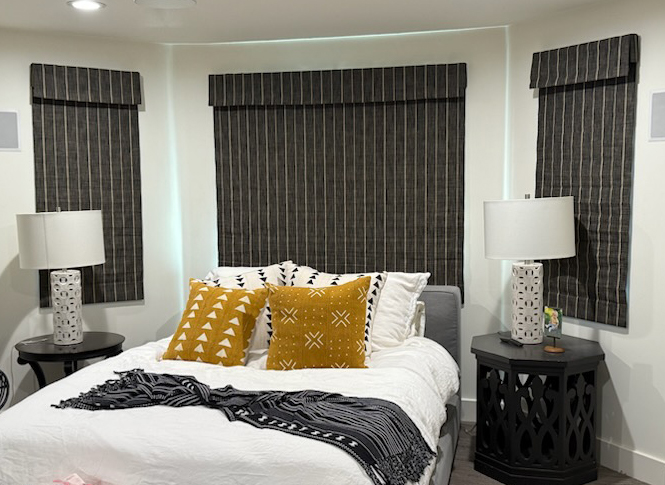 Roman Shades in Bedroom